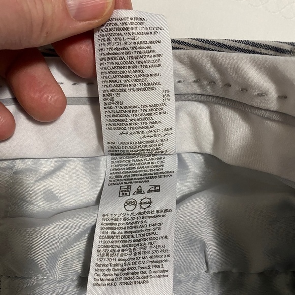 Banana Republic Sloan Women's Striped Cotton Blend Pants Size 14 - Picture 7 of 11